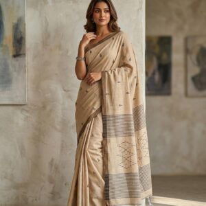 Premium Soft Cotton Jamdani Handwoven Saree – Lightweight & Handmade