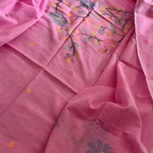 COTTON DRESS MATERIAL - DEEP PINK