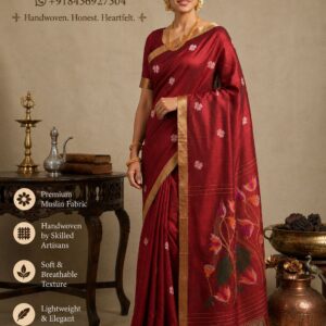 PURE MASLIN TANTOOJ - MAROON