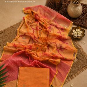 MASLIN HANDLOOM NEEDLE WORK DRESS MATERIAL