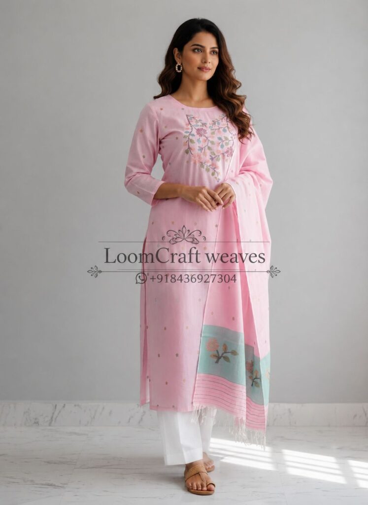 COTTON DRESS MATERIAL - PINK